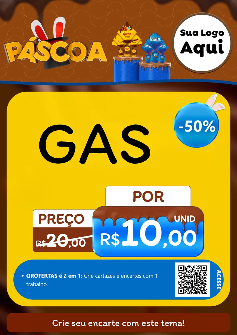 Modelo de Cartaz para Cartaz A4 Vertical com o tema Páscoa para Água e gás