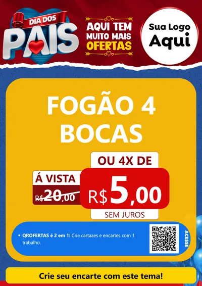 Modelo de Cartaz para Cartaz A4 Vertical com o tema Dia dos Pais para Móveis e Eletro
