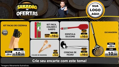 Modelo de TV para TV Horizontal com o tema Sabadão de Ofertas para Utilidades Domésticas