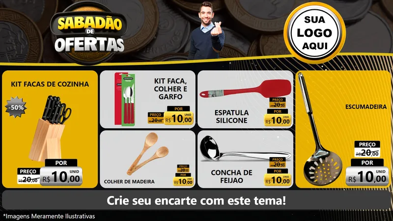 Modelo de TV para TV Horizontal com o tema Sabadão de Ofertas para Utilidades Domésticas