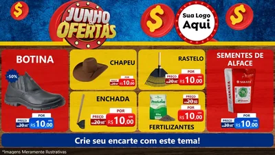 Modelo de TV para TV Horizontal com o tema Junho de Ofertas para Agropecuária