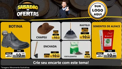 Modelo de TV para TV Horizontal com o tema Sabadão de Ofertas para Agropecuária