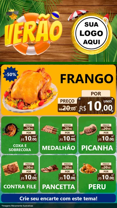 Modelo de Rede Social para Stories com o tema Verão para Assados