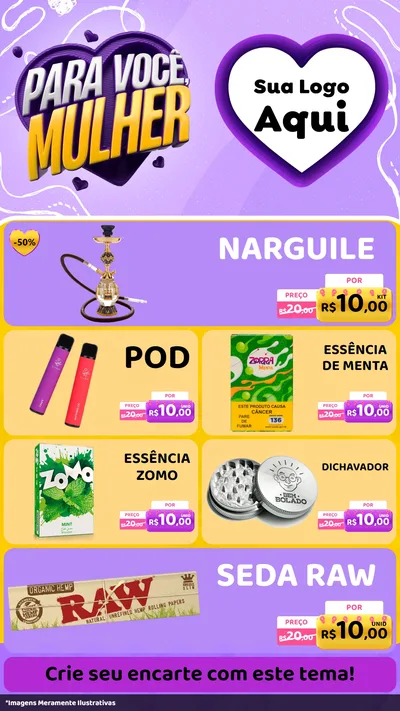 Modelo de TV para TV Vertical com o tema Para Você, Mulher para Tabacaria