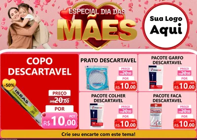 Modelo de Encarte para Encarte A4 Horizontal com o tema Especial Dia Das Mães para Embalagens