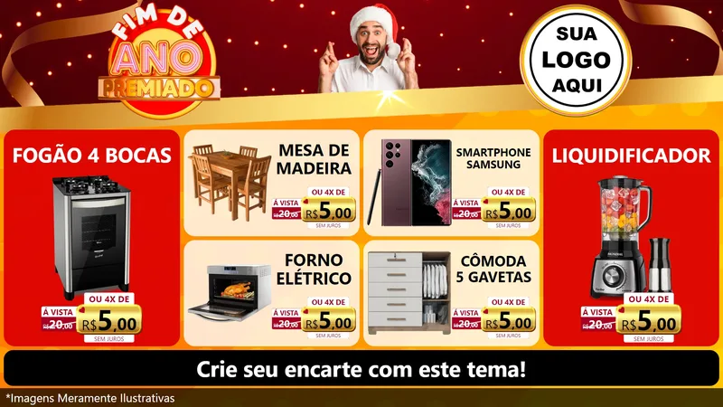 Modelo de TV para TV Horizontal com o tema Fim de Ano Premiado para Móveis e Eletro