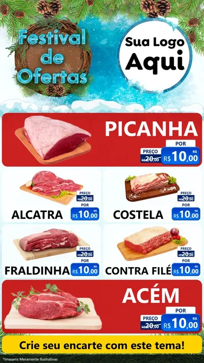 Modelo de TV para TV Vertical com o tema Festival de Ofertas - Inverno para Açougue