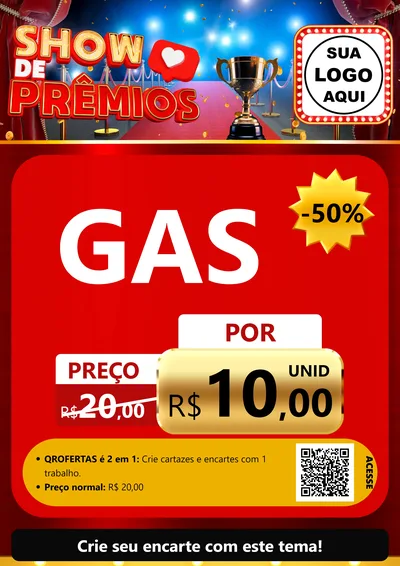 Modelo de Cartaz para Cartaz A4 Vertical com o tema Show de Prêmios para Água e gás