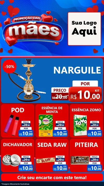 Modelo de Rede Social para Stories com o tema Promoção das Mães para Tabacaria