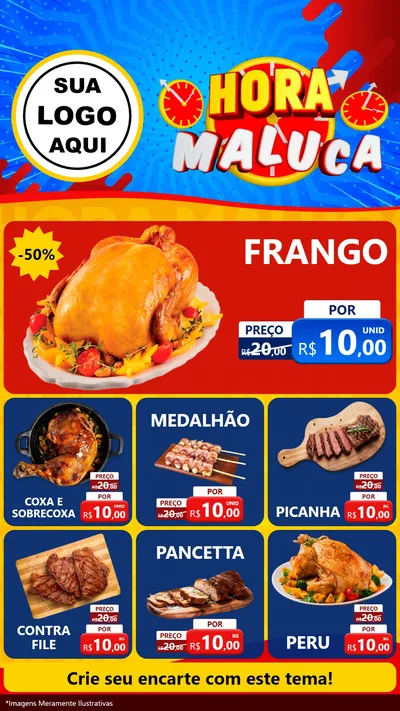 Modelo de Rede Social para Stories com o tema Hora Maluca para Assados