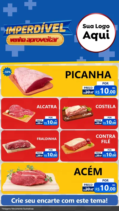 Modelo de TV para TV Vertical com o tema Imperdível para Açougue
