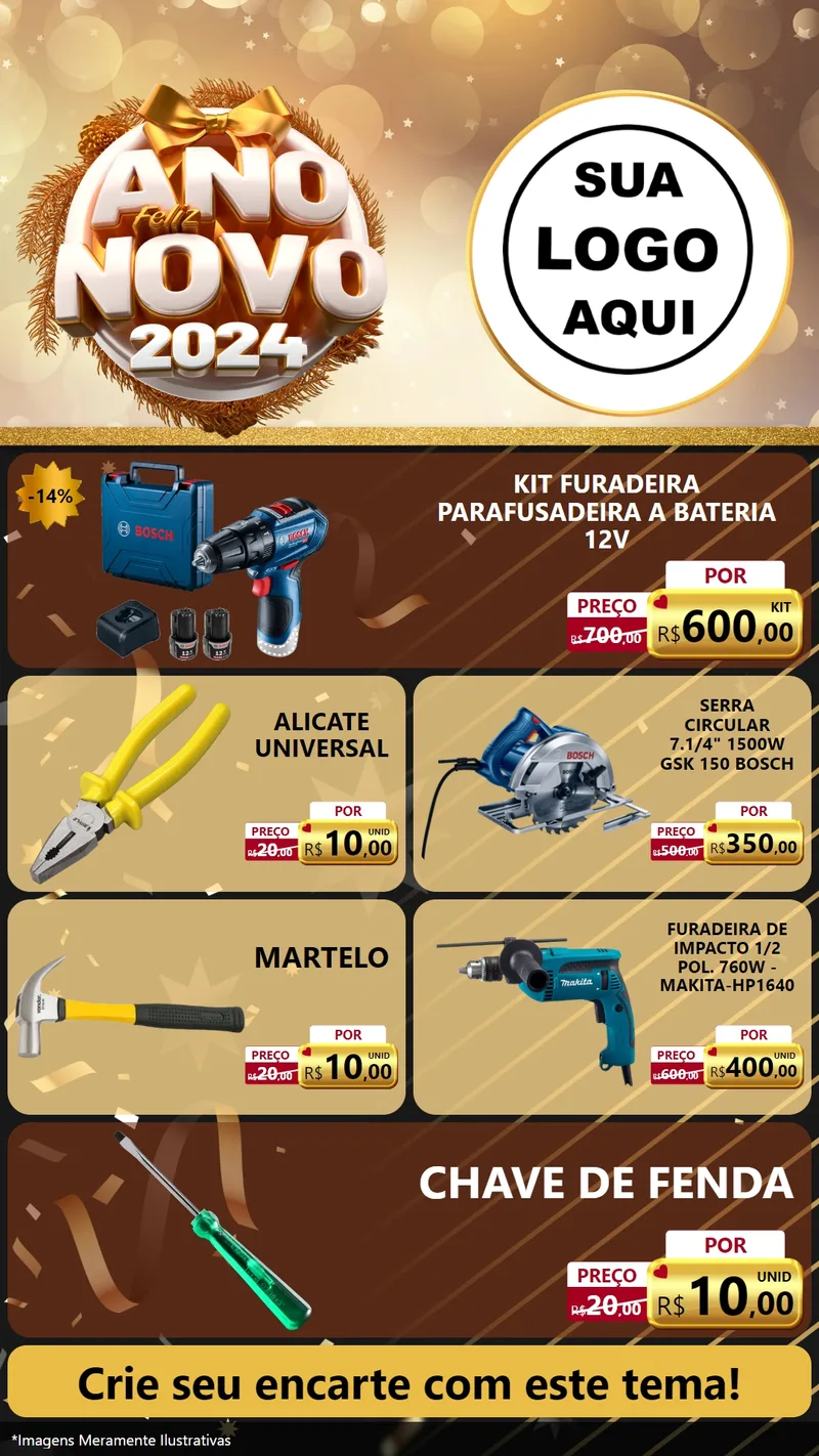 Modelo de TV para TV Vertical com o tema Feliz Ano Novo 2027 para Maquinas e Ferramentas