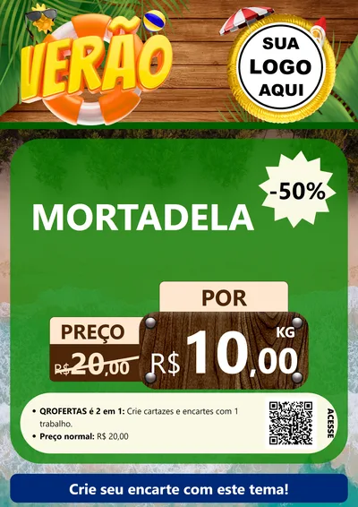 Modelo de Cartaz para Cartaz A4 Vertical com o tema Verão para Frios e Laticínios