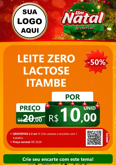 Modelo de Cartaz para Cartaz A4 Vertical com o tema Um Natal de Ofertas para Frios e Laticínios