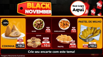 Modelo de TV para TV Horizontal com o tema Black November para Salgadaria