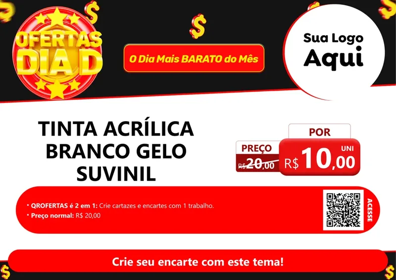 Modelo de Cartaz para Cartaz A4 Horizontal com o tema Dia D para Tintas e Ferramentas