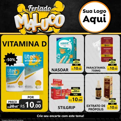 Modelo de Rede Social para Feed Facebook com o tema Feriado Maluco para Farmácia