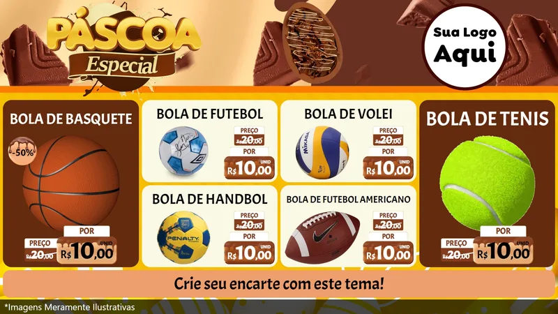 Modelo de TV para TV Horizontal com o tema Páscoa Especial para Artigos Esportivos