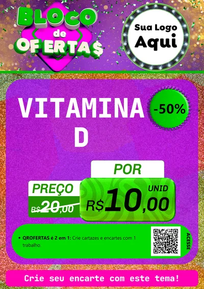 Modelo de Cartaz para Cartaz A4 Vertical com o tema Bloco de Ofertas para Farmácia