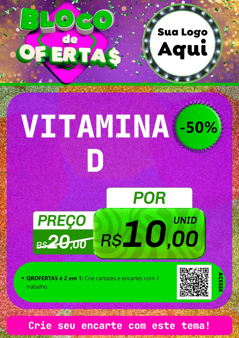 Modelo de Cartaz para Cartaz A4 Vertical com o tema Bloco de Ofertas para Farmácia