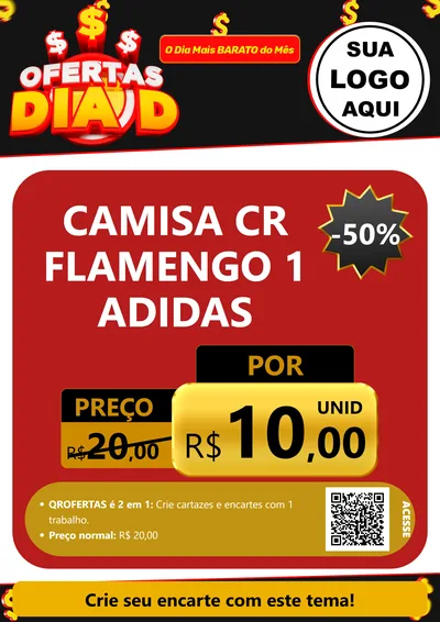 Modelo de Cartaz para Cartaz A4 Vertical com o tema Ofertas Dia D para Roupas e acessórios