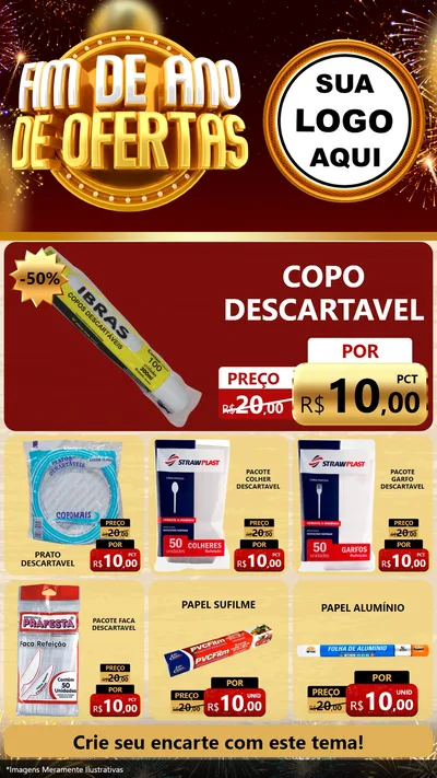 Modelo de Rede Social para Stories com o tema Fim de Ano de Ofertas para Embalagens