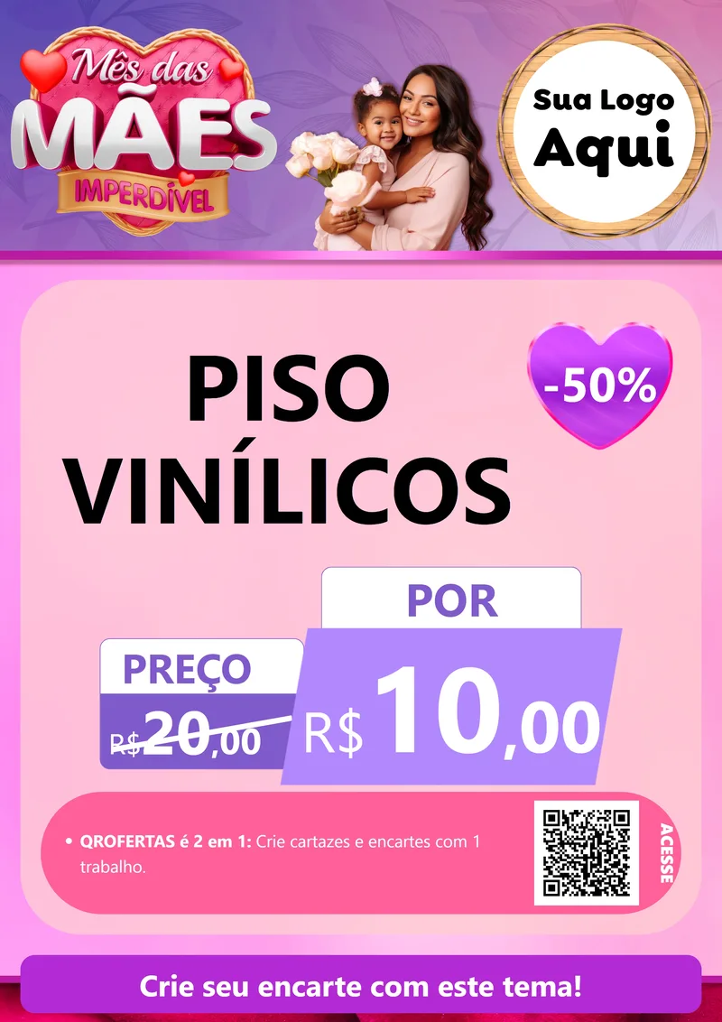 Modelo de Cartaz para Cartaz A4 Vertical com o tema Mês das Mães Imperdível para Material para Construção