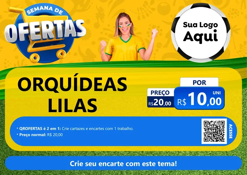 Modelo de Cartaz para Cartaz A4 Horizontal com o tema Semana de Ofertas - Copa para Floricultura e jardim