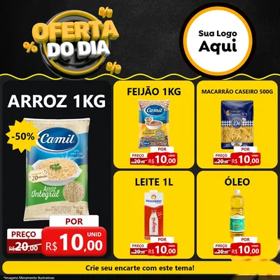 Modelo de Rede Social para Feed Facebook com o tema Oferta Do Dia para Supermercado