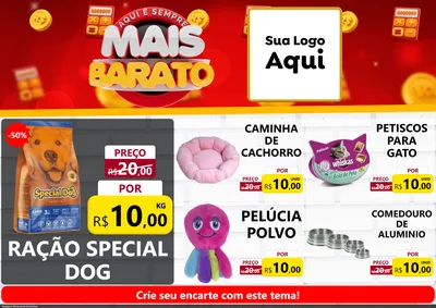 Modelo de Encarte para Encarte A4 Horizontal com o tema Mais Barato para Pet Shop