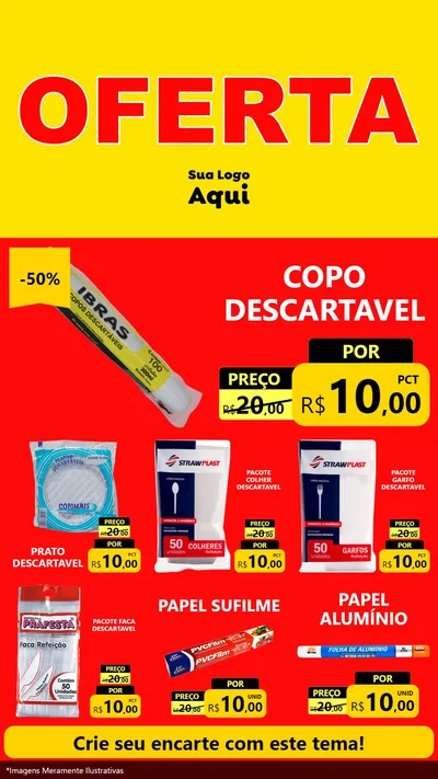 Modelo de Rede Social para Stories com o tema OFERTA - Vermelho Cartaz para Embalagens