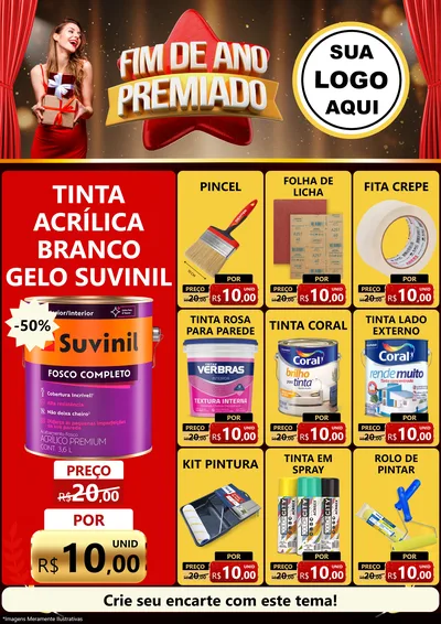Modelo de Encarte para Encarte A4 Vertical com o tema Fim de Ano Premiado para Tintas e Ferramentas