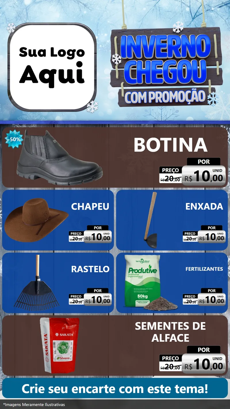 Modelo de TV para TV Vertical com o tema Inverno Chegou Com Promoção para Agropecuária