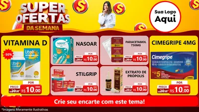 Modelo de TV para TV Horizontal com o tema Super Ofertas da Semana - Farmácia para Farmácia