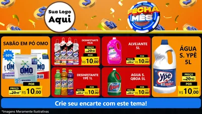 Modelo de TV para TV Horizontal com o tema Fecha Mês para Produtos de Limpeza