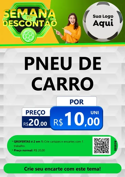 Modelo de Cartaz para Cartaz A4 Vertical com o tema Semana de Descontão - Copa para Auto peças
