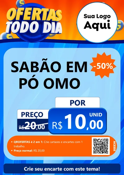 Modelo de Cartaz para Cartaz A4 Vertical com o tema Ofertas Todo Dia para Produtos de Limpeza