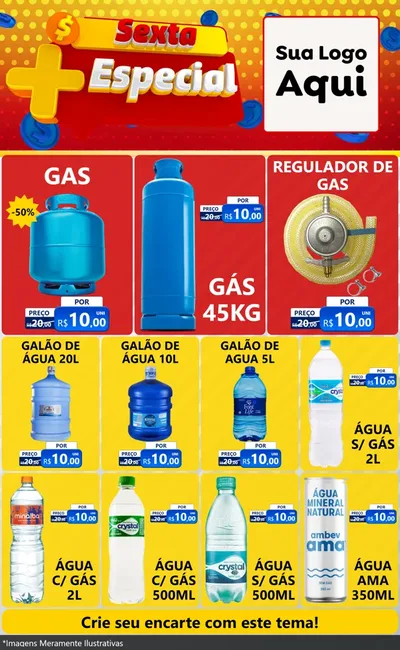 Modelo de Encarte para Encarte Grande com o tema Sexta Mais Especial para Água e gás
