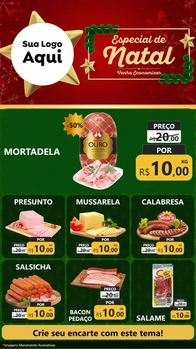 Modelo de Rede Social para Stories com o tema Especial de Natal para Frios e Laticínios