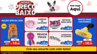Modelo de TV para TV Horizontal com o tema Semana Preço Baixo - Pet Shop para Pet Shop