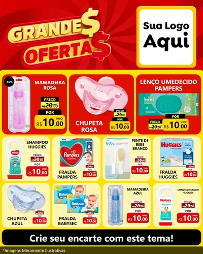 Modelo de Rede Social para Feed Instagram com o tema Grandes Ofertas para Bebês