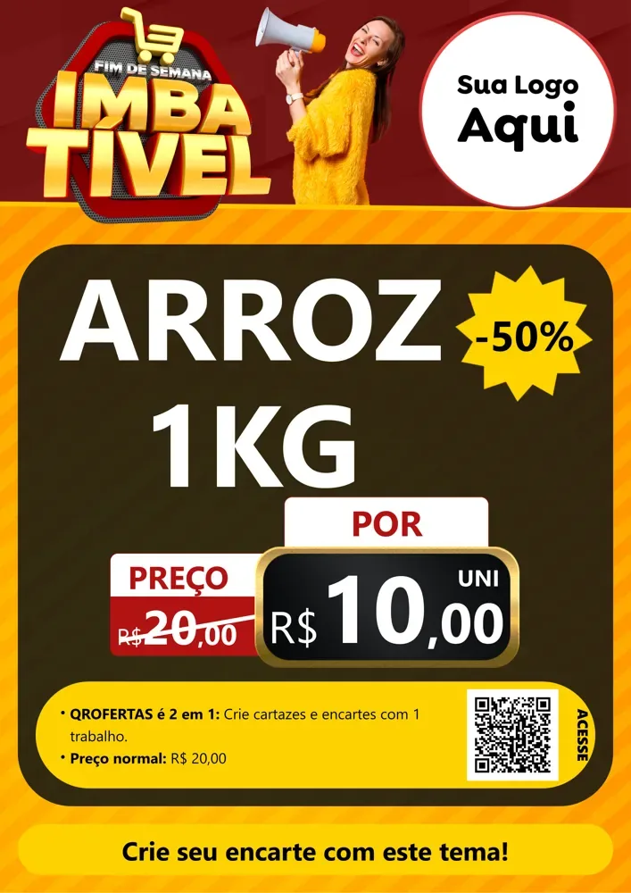 Modelo de Cartaz para Cartaz A4 Vertical com o tema Fim de Semana Imbatível para Supermercado