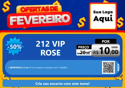 Modelo de Cartaz para Cartaz A4 Horizontal com o tema Ofertas de Fevereiro para Perfumes