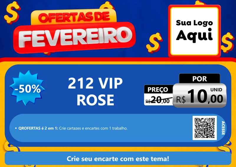 Modelo de Cartaz para Cartaz A4 Horizontal com o tema Ofertas de Fevereiro para Perfumes