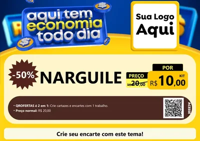 Modelo de Cartaz para Cartaz A4 Horizontal com o tema Aqui Tem Economia Todo Dia para Tabacaria
