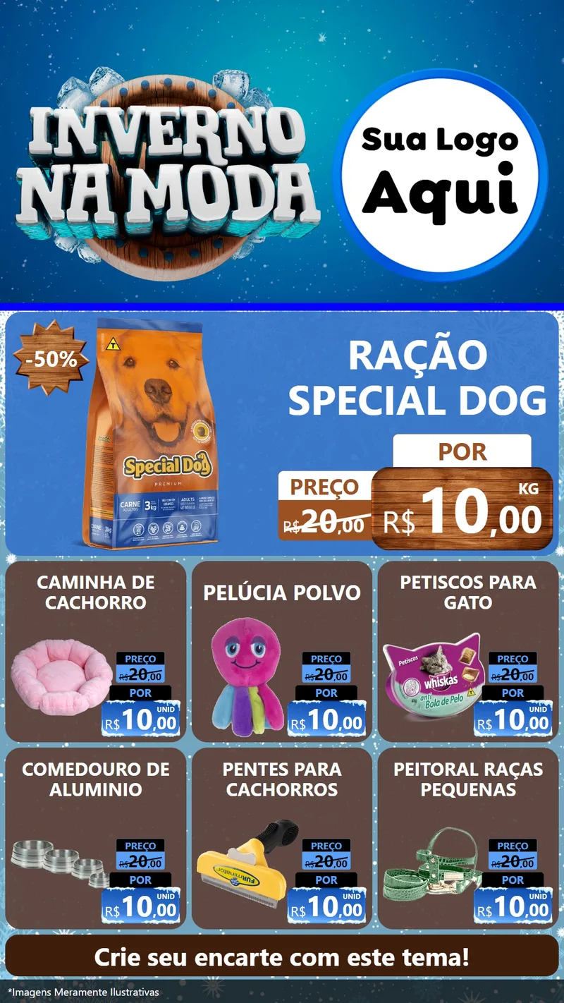 Modelo de Rede Social para Stories com o tema Inverno na Moda para Pet Shop