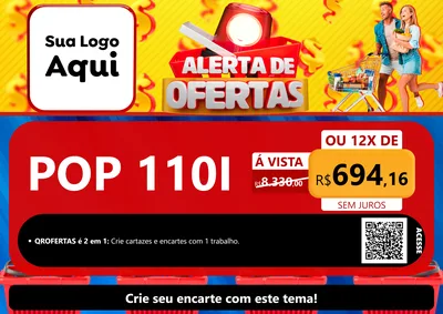 Modelo de Cartaz para Cartaz A4 Horizontal com o tema Alerta de Ofertas para Concessionaria de Motos