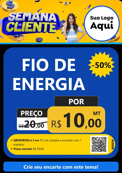 Modelo de Cartaz para Cartaz A4 Vertical com o tema Semana do Cliente para Materiais Elétricos