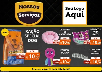 Modelo de Encarte para Encarte A4 Horizontal com o tema Nossos Serviços para Pet Shop