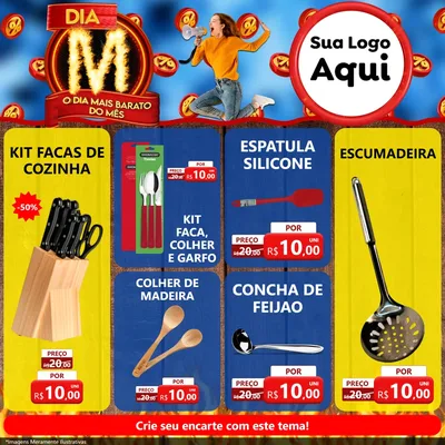 Modelo de Rede Social para Feed Facebook com o tema Dia M - O Dia Mais Barato Do Mês para Utilidades Domésticas
